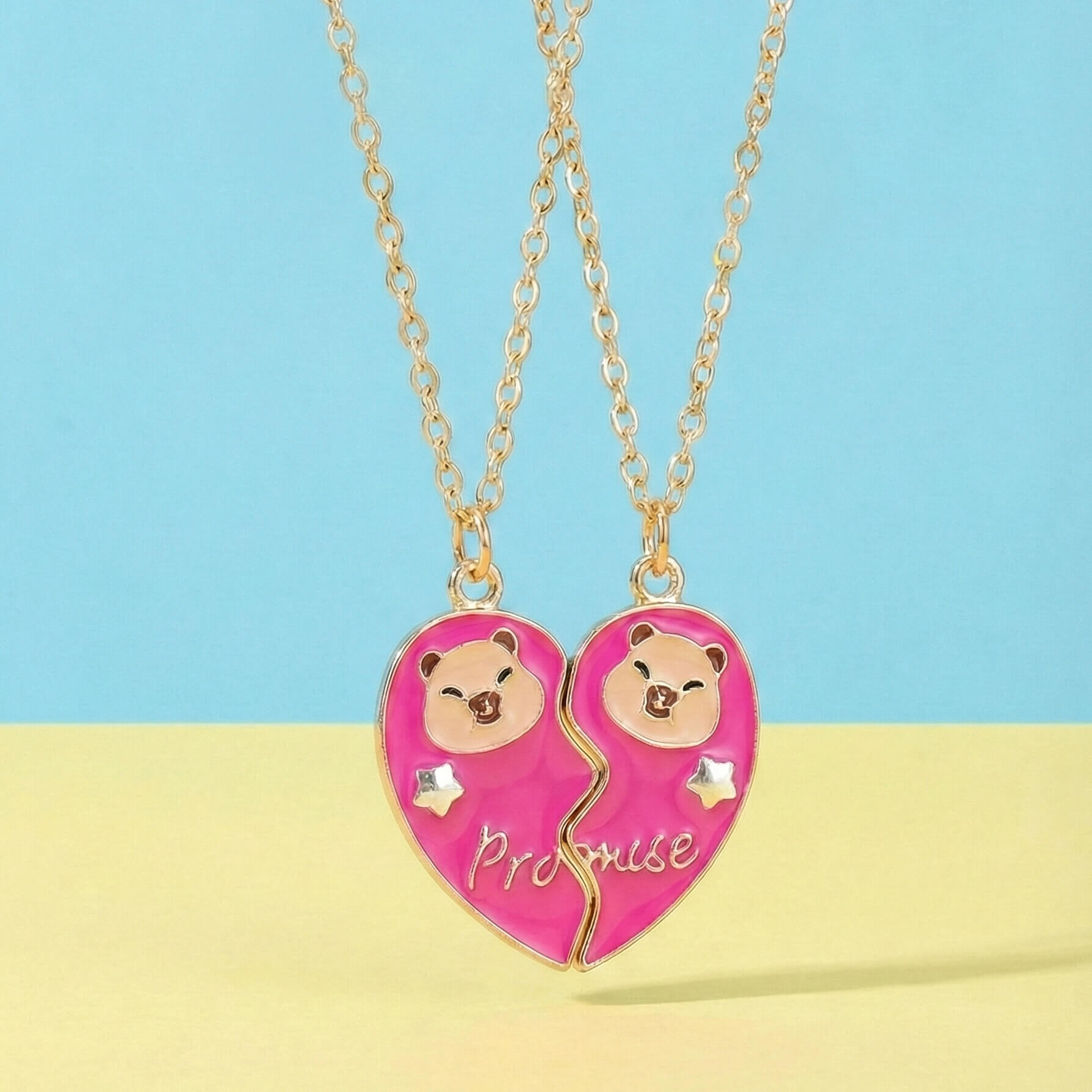 Pink Heart Bara Magnetic Necklace
